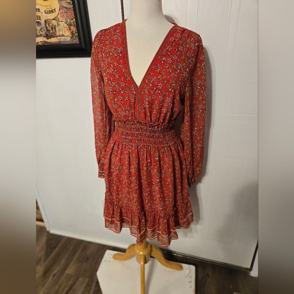 Max Studio Floral Red  Dress. 321 - Picture 2 of 6